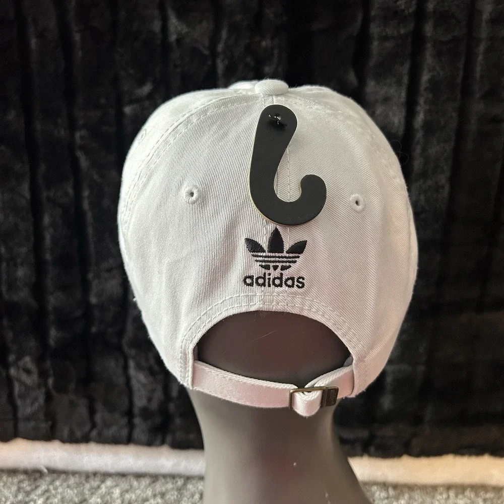 Adidas Youth Fit Cotton Dri Washed White Relaxed Ball Cap Hat NEW (Y1)